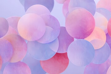 Fototapete - Delicate, pastel-hued circles layered in soft gradients.