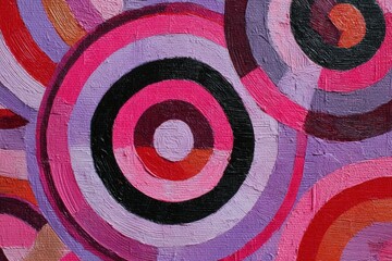 Fototapete - Colorful concentric circles in a vibrant abstract design.