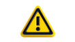 © Tahsin - Bright yellow warning triangle sign 3d render black border caution alert symbol important on transparent background high