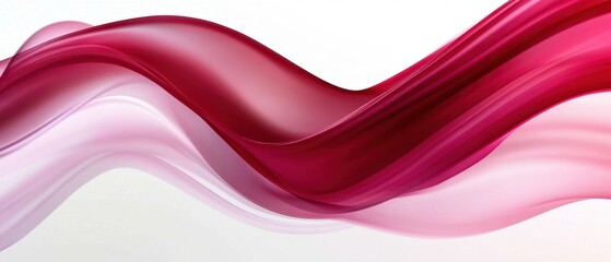 Poster - abstract magenta wave flowing dynamically on white background studio shot for graphic design and cre
