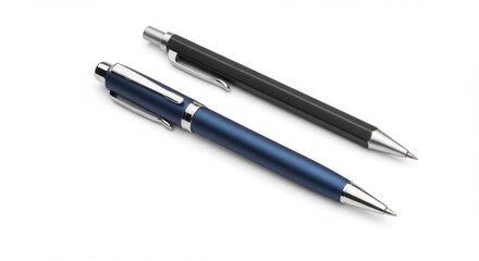 Poster - Two sleek ballpoint pens against a clean white background for office or writing