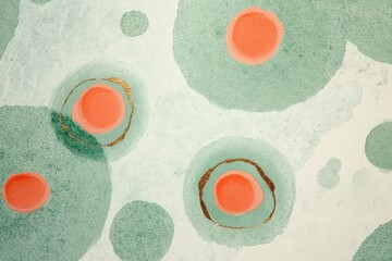 Fototapete - Abstract painting with soft colors and circles.
