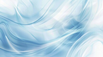 Poster - Abstract blue curved lines flowing wave soft white background.
