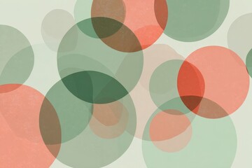 Fototapete - Abstract design with translucent circles in muted colors.