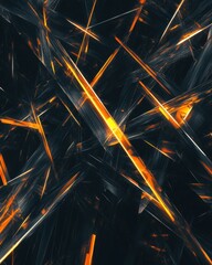 Poster - abstract orange light streaks on dark background digital art design graphic element