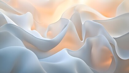 Poster - Soft, flowing fabric textures in light pastel hues.