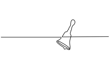 Poster - Jingle bell continuous one line drawing, single line art element, Christmas bell single line art, continuous one line drawing of  Isolated outline vector icon.