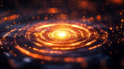 Aufkleber - Glowing spiral energy vortex with sparks and bokeh effect.