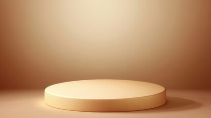 Poster - Beige Round Podium Stage Presentation Background Backdrop Empty Space Product Display Studio Shot