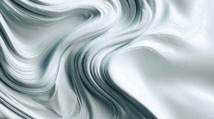 Poster - Abstract Flowing White Waves with Smooth Texture and Soft Light Creating an Elegant and Serene Aesthetic for Modern Design Projects