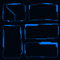 Wall Mural - set technology futuristic frame hud technology cyberpunk design element