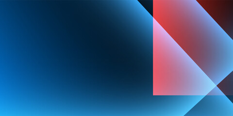 Poster - abstract background featuring a smooth blue gradient with overlapping transparent red geometric shap