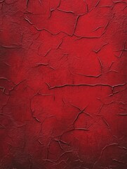 Poster - Red painted wall showing peeling and cracking texture close up abstract background design element aged surface detail