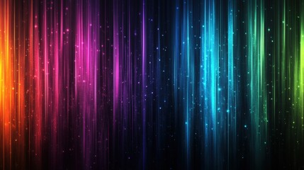 Aufkleber - Vibrant colorful light streaks in rainbow spectrum creating a mesmerizing abstract background with glowing particles and luminous effects for digital art design