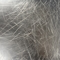 Poster - Abstract scratched metal surface close up with light reflecting off of the marks in a studio setting