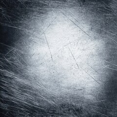 Poster - Scratched metal texture close up showing wear and tear in a dramatic light for background use and design element