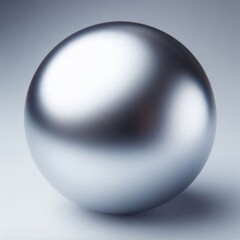 Fototapete - An elegant silver sphere reflects light with soft gradations in a cool, neutral gray backdrop.