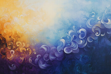 Poster - A fluid abstract painting with swirling patterns and gradients.