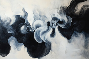 Poster - A fluid abstract painting with swirling patterns and gradients.
