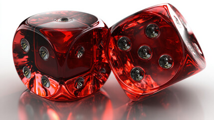 Poster - 3d realistic vector icon. Casino red dice. isolated. Casino, gambling concept.