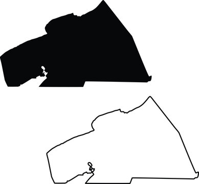 Map of Washington County Virginia USA Silhouette Flat And Outline Design