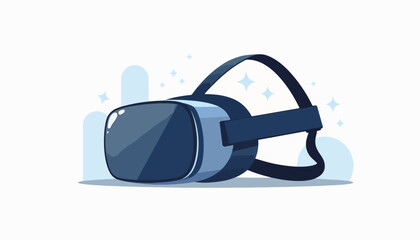 Poster - Sleek VR headset showcasing geometric design on white background, innovation