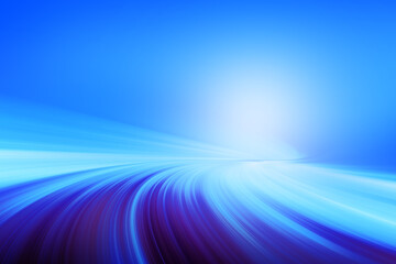 Poster - Modern bright abstract dynamic line wave soft light gradient dark blue purple on blue background design for graphics pattern web illustration technology digital wallpaper template poster banner