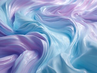 Poster - Mesmerizing Soft Waves of Blue and Lavender Fluid Texture for Abstract Art Background or Design Elements in Creative Projects