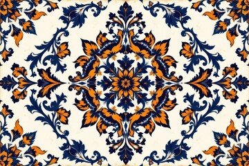Poster - decorative tile or mandala pattern incorporating stylized connected figures and floral motifs