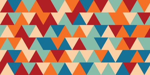 Poster - Abstract geometric background with triangle style with retro colors