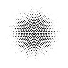 Aufkleber - Burst Halftone light effect. Glowing light burst. abstract grunge halftone dots background. Vector illustration.