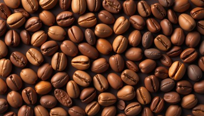 Poster - geometric style with coffee beans made of sharp shapes, filled with gradients from light to dark