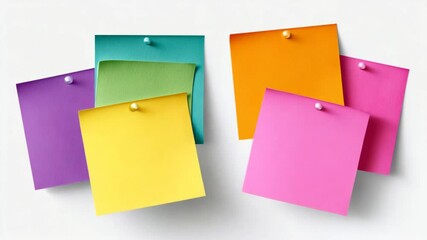 Poster - Bunch of colorful sticky notes are hanging on a wall