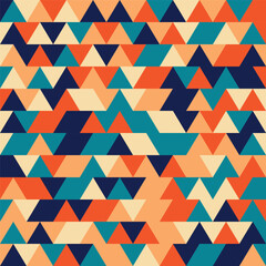 Poster - Abstract geometric background with triangle style with retro colors