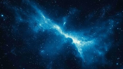 a mesmerizing blue space background filled with swirling gas clouds and twinkling stars.