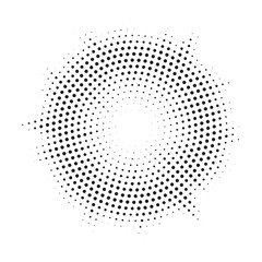 Poster - Burst Halftone light effect. Glowing light burst. abstract grunge halftone dots background. Vector illustration.