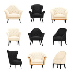 Poster - Vintage and Modern Chair Set Illustration for Interior Design Ideas