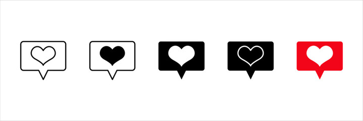 Fototapete - Like notification icon. Social networking app icon. For your website, logo, app, UI design. Illustration, isolated on white background.