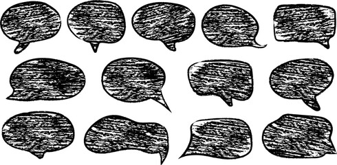 Poster - Liquid abstract speech bubbles. Hand drawn organic abstract frames. Empty text shapes.