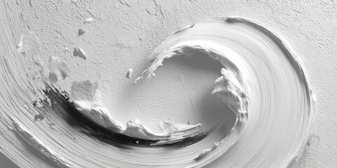 Leinwandbilder - Abstract Swirling White and Black Paint Texture Dramatic Artistic Background
