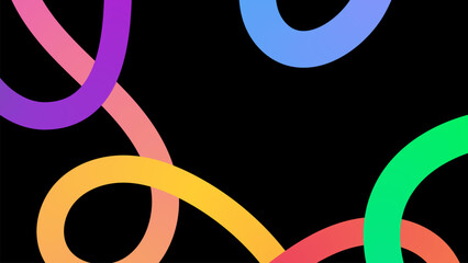 Poster - Abstract background with gradient color waves and lines. Rainbow flowing geometric shapes.