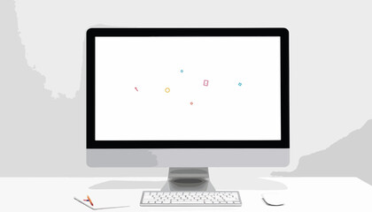 Poster - Simplistic AI interface on computer screen, modern technology concept
