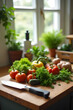 © vinona - Fresh vegetables preparation home kitchen food photography bright environment close-up view culinary creativity
