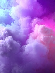 Poster - Ethereal Swirls of Colorful Clouds in Shades of Purple, Pink, and Blue for Abstract Backgrounds and Artistic Designs