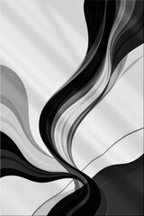 Poster - Elegant monochrome abstract background featu dynamic swirling lines and soft gradients, creating a sense of movement and sophisticated aesthetic appeal overall.
