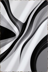 Poster - An abstract monochrome design showcasing flowing ribbons in grayscale creates a modern and dynamic visual texture across the composition for artistic backgrounds.