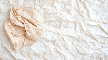 Aufkleber - Cream and White Crumpled Paper Texture Background