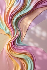 Poster - A beautifully textured abstract background with flowing pastel waves creates a calming, elegant, and artistic visual, perfect for modern design projects.