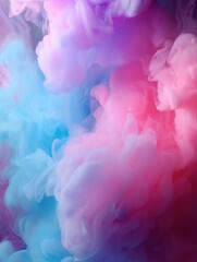 Poster - Ethereal Swirls of Colorful Smoke in Pink and Blue Hues Creating a Dreamlike Abstract Background for Art and Design Projects