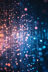 Poster - Blurred lights and lines in red and blue hues create a soft, glowing abstract background effect.